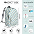 thumbnail image 5 of Blue and White Checkered Pattern Backpack for School, Cute School Bag with Adjustable Shoulder Straps and Padded Back, 15.7"x11.8"x5.5", 5 of 5