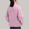 thumbnail image 4 of Kovlvoll Children's Clothes Teen Girls Jackets Fall Winter Fuzzy Thick Warm Zipper Long Sleeve Tops Unisex Casual Coat, 4 of 4