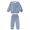 thumbnail image 4 of Toddler Girls Outfits Boys Flannel Set Fluffy Sweatshirt Top And Pants Winter Warm Soft Fuzzy Homewear With Sweatpants Clothes for Girls Size 6-7T, 4 of 4