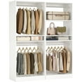 thumbnail image 6 of Homieasy 50'' Closet Organizer System, Set of 2, Heavy Duty Closet Storage & Organizer with 4 Hanging Rods and Adjustable Shelves, for Walk in Closet, Bedroom, White, 6 of 8