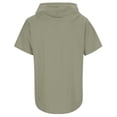 thumbnail image 4 of FINALGANG Boys Kids Casual Short Sleeve Hooded Shirt Solid Color Bust Pocket Button Down Lightweight Shirt For Summer Daily Wear Outdoor Activities Army Green 9-10 Years, 4 of 4