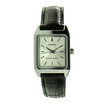 Women's Analog Quartz Stainless Steel Black Leather Watch LTP-V007L-7E1