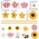 thumbnail image 2 of 1 caja de 60 piezas de 10 estilos de cabujón de abeja, mariposa, resina plana, bonitos cabujones de margaritas y girasoles brillantes., 2 of 5