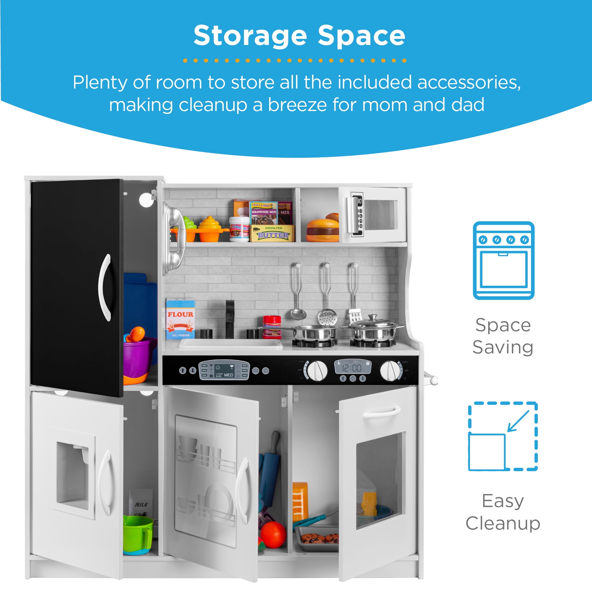 Best Choice Products Wooden Play Kitchen for Kids, Pretend Play Cooking Set with Accessories, Ages 3+ - White