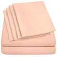 thumbnail image 2 of Huba Homes Sweet Home Collection 1500 Count 6 Piece Bedroom Bed Sheet Set Microfiber Full Peach, 2 of 3