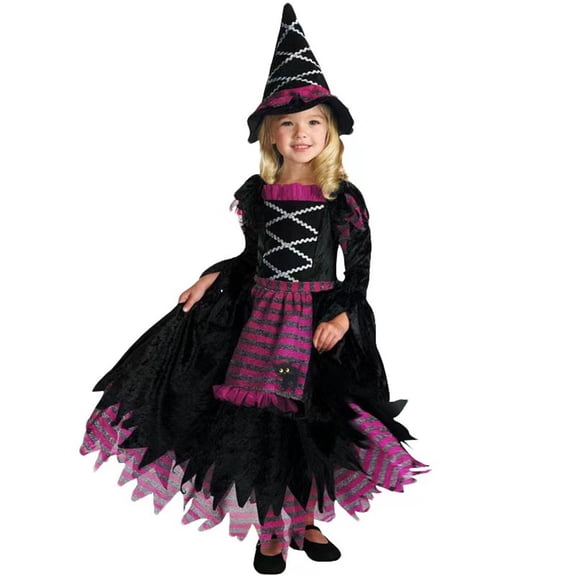 EnJoCho Girls Holiday Dress - Cute Halloween Pumpkin Ghos𝗍 Witch Costum𝖾 Outfit for Toddler Little Girls Kids, Party Dress for School Events and Fall Celebrations
