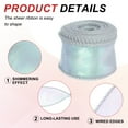 thumbnail image 3 of Uxcell Iridescent Organza Ribbon, Laser Sheer Organza Wired Ribbon for Gift Flowers Bouquet Wrapping Silver, 3 of 6