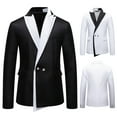 thumbnail image 5 of Wrtxtat Men's Tuxedo Jacket Slim Fit Two Button Notched Lapel Blazer with Pockets Fashion Solid Color Prom Wedding Party Sport Coats Black XXL, 5 of 9