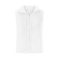 thumbnail image 6 of Jalioing Womens Sleeveless Vest Double-Faced Velour Lapel Full-Zipper Closure Soft Comfy Fleece Clothing (X-Large, White), 6 of 8