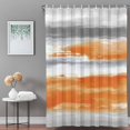 thumbnail image 3 of Bathroom Shower Curtain Modern Abstract Canvas Art Waterproof Shower Curtains with Hooks, Orange Gray Striped Bath Curtains Bathtub Curtain Home Decor 72x72in, 3 of 9