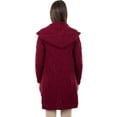 thumbnail image 5 of SAOL 100% Merino Wool Women's Aran Open Front Long Cardigan Sweater Irish Cable Knit Outdoor Coat with Hood Made in Ireland, 5 of 6