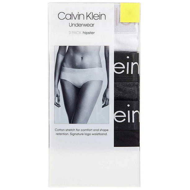 Calvin Klein Womens Logo Hipster Panty 3 Pack 