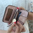 thumbnail image 3 of Women's Wallet Small Double Folded Leather Card Pocket Retro Handbag Wallet (Blue), 3 of 5