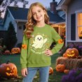thumbnail image 2 of CAUYDY Kids Halloween Shirts Ghost T-Shirt Girls Raglan Long Sleeve Crewneck T Shirts Fall Clothes Casual Tee Tops Green Sizes 3-4 Years, 2 of 6
