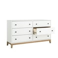 thumbnail image 4 of Prepac Nordik Dresser, White & Oak Dresser for Bedroom, Chest of Drawers with 6 Drawers 16"D x 54.75"W x 30"H, WODBR-2206-1, 4 of 11