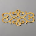 thumbnail image 2 of Floral Pattern Polyester Clothing Patches Iron on Metallic Thread Embroidered Appliques Gold 100x190x0.8mm DIY, 2 of 3