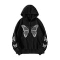 thumbnail image 1 of VISgogo Sudaderas con Capucha para Mujer Sudaderas, Chaqueta de Estilo Suelto con Cierre de Cremallera y Patrón de Mariposa de Manga Larga VISgogo  moda, 1 of 7