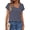 E-Stripe Blue, variant on UVN Womens Chiffon Blouses Asymmetrical V Neck Shirts for Women Short Sleeve Elegant Tops