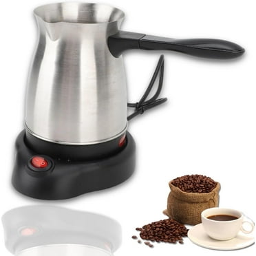 Turkish Coffee Maker,Electric Coffee Pot,600 W,17 oz Coffee Tea Milk Warmer Kettle with Handle and Base for Home & Travel
