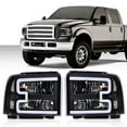 thumbnail image 4 of LED DRL Headlight Clear lens Black Housing Clear Reflector Fit for Ford F250 F350 F450 F550 Super Duty 2005-2007/Fit for Excursion 2005 6C3Z13008DB,6C3Z13008CB, 4 of 9