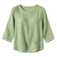 thumbnail image 5 of jjayotai Cotton Linen Tops for Women Crew Neck Loose Fit Long Sleeve Shirts Casual Fall Blouses Work Weekend Travel, 5 of 6