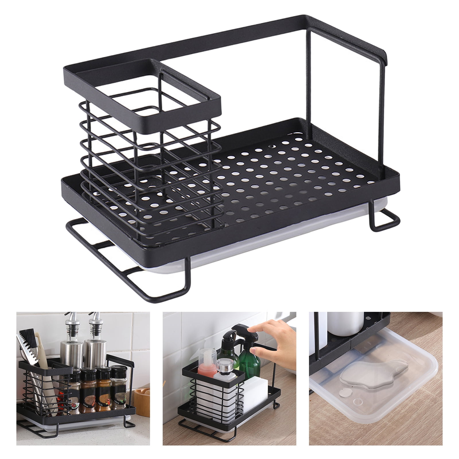 Fiocias Stainless Steel Dish Drying Rack Rustproof Toothbrush Holder for Cabinet Counter