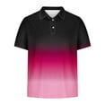 thumbnail image 4 of SSAAVKUY Men's Casual Polo Shirts Classic Button Basic Short Sleeve Shirt Gradient Soft Tees Golf Stylish Tops Multicolor 16, 4 of 5
