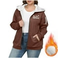 thumbnail image 2 of UTSJKR Women’s Plus Size Warm Sherpa Hoodie - Oversized Fuzzy Fleece Zip Up Winter Coat with Pockets Yes I'm Still Cold Fuzzy Fleece Jacket Brown XXXL, 2 of 6