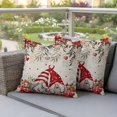 thumbnail image 4 of Outdoor Pillow Covers 26 x 26 Inches, Red Floral Valentine's Day Waterproof Throw Pillow Cover Set of 2, Gnomes Botanical Gifts Rustic Decorative Square Cushion Covers for Patio/Tent/Couch/Garden, 4 of 8
