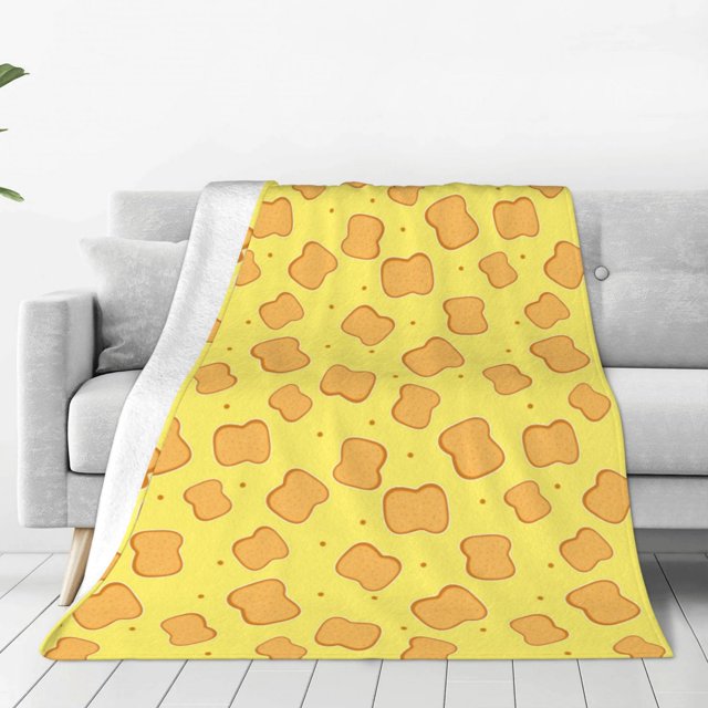 Balery Toast Manta de Felpa Suave y Acogedora – Cobija de Franela Aterciopelada para Cama, Lavable y Cálida para Sofá, Mascotas, Transpirable-60"x50"
