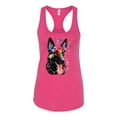 thumbnail image 2 of Wild Bobby, Dean Russo German Shepherd Dog Lover Women Racerback Tank Top, Raspberry, Large, 2 of 5