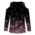 thumbnail image 5 of LEAVINGSUO Fall Winter V Neck Long Tops for Women, Womens Tops Clearance Women Sexy T- Shirt Cold Shoulder Pullover Blouse V-Neck Long Sleeve Print Tops, 5 of 5