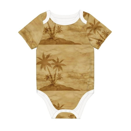 

Coaee Retro Palm Tree for Soft Cotton Baby Short-Sleeve Bodysuit Baby Girls Boys Bodysuit Romper