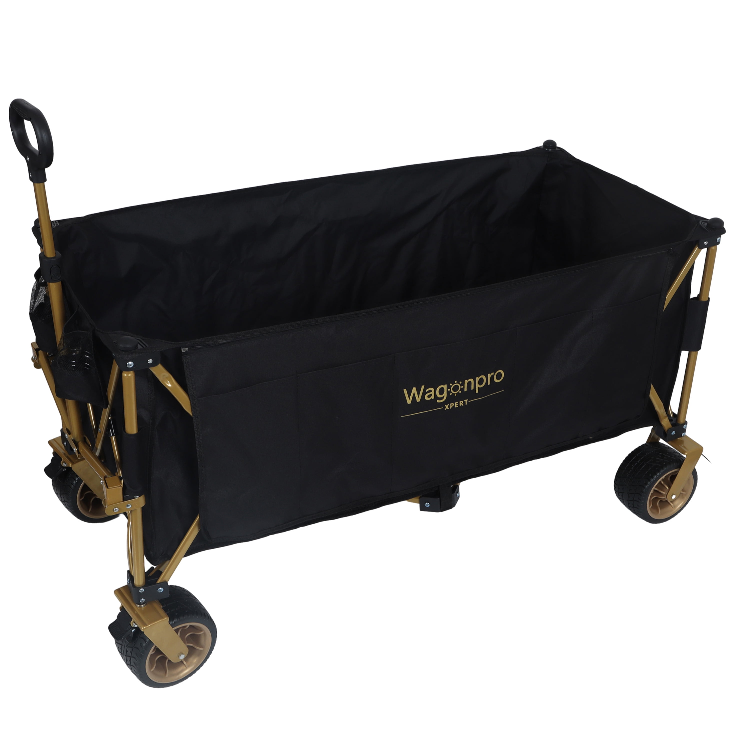51-inch Extra long large Heavy-Duty Foldable Utility Wagon - 480lbs Capacity, Patented Ultra-Stable Frame, 1:6 Space-Saving Fold & 7" All-Terrain Wheels, Black