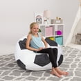 thumbnail image 3 of Posh Creations Bean Bag Stuffable Cover Only for Storage, Kids, Canvas, 4ft, Soccer, White & Black, 3 of 3