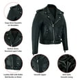 thumbnail image 5 of Classic Mens Biker Police Motorcycle Naked Cowhide Leather Jacket with Pockets Heavy Duty Black, 5 of 7