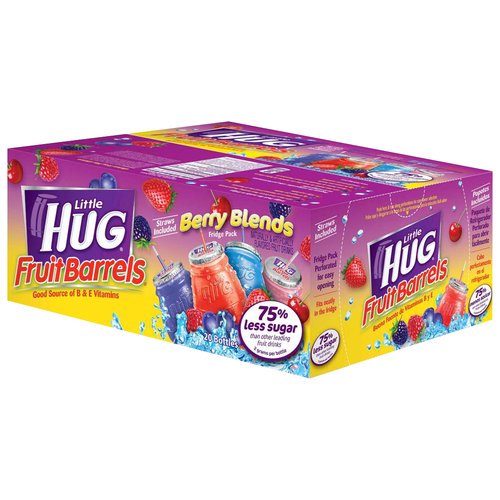 Little Hug Fruit Drink Barrels Berry Blends Variety Pack, 8 Fl. Oz., 20