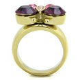 thumbnail image 3 of RareGem TK1889 - IP Gold(Ion Plating) Stainless Steel Ring with Top Grade Crystal in Amethyst, 3 of 4