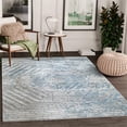 thumbnail image 2 of Abani Nova 5'3"W x 7'6"D NOV160A Blue and Grey Silver Distressed Area Rug, 2 of 7