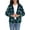 05-FP-Green Blue, variant on JWD Womens Plaid Shacket Jacket Long Sleeve Button Down Fleece Hooded Jackets Warm Coat