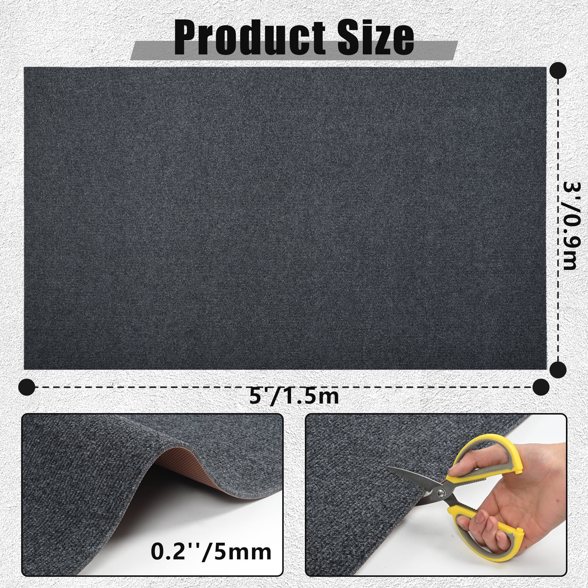 OVYEOFR 3' x 5' Front Door Mat, Indoor Outdoor Commercial Floor Entrance Mat with Rubber Backing, Welcome Mat for Entryway, Patio, Home