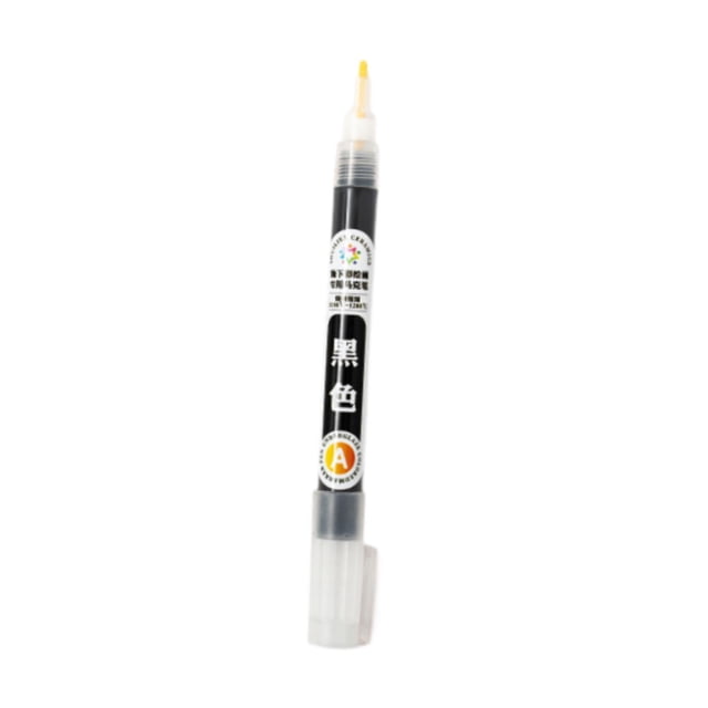 Marcador de porcelana bajo cubierta, bolígrafo de escritura de color para dibujo, 5,5 x 0,6 pulgadas Negro