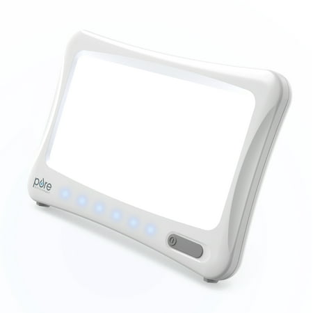 Pure Enrichment PureBliss Light Therapy Lamp - Lightweight LED Screen, Adjustable Chrome Stand, 2 Brightness Levels, Auto Shut-Off with LED Timer Lights - Ideal for Winter and Year-Round Use