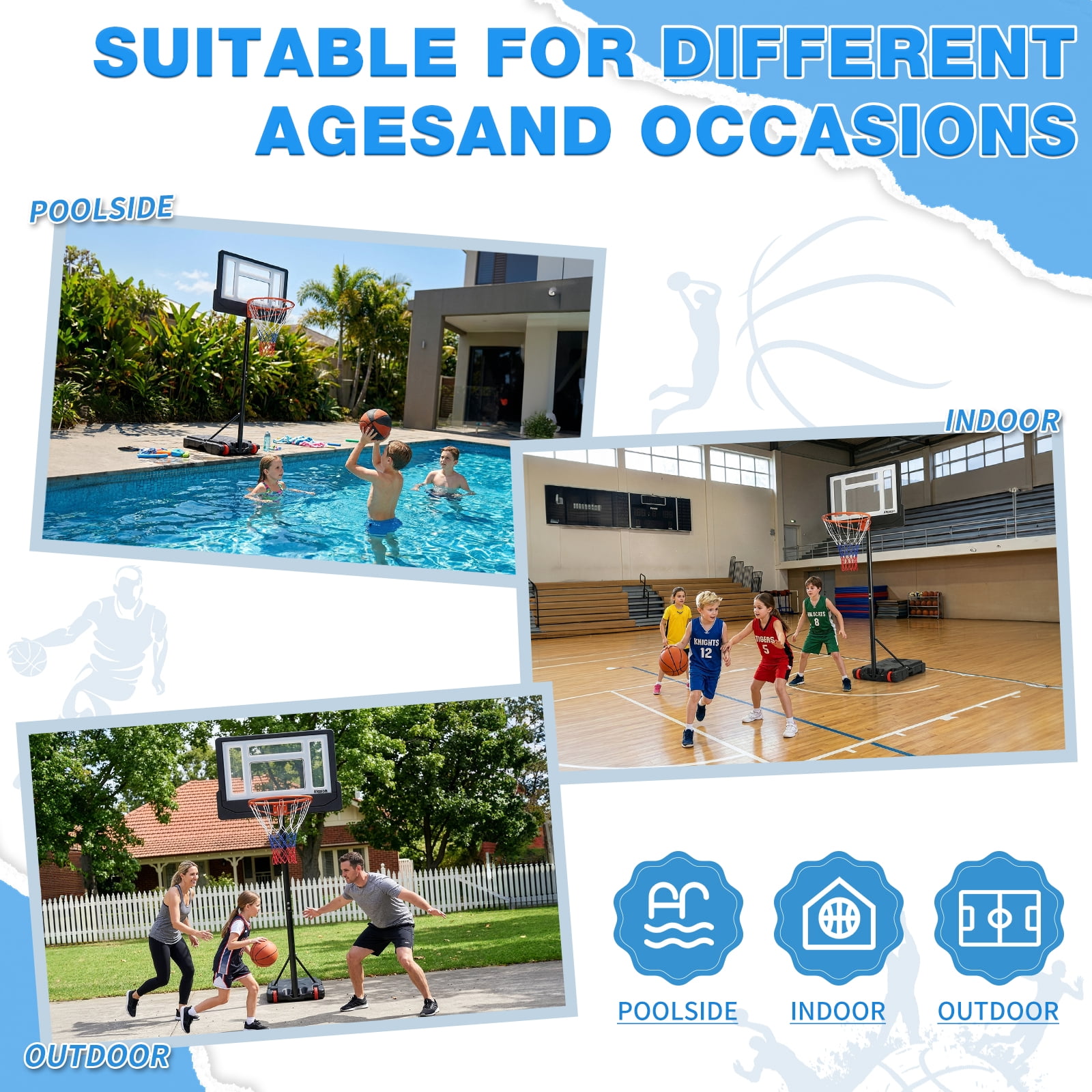 Ktaxon 28in Portable Basketball Hoop,5.25-6.8ft Adjustable Height Basketball Goals System Indoor Outdoor
