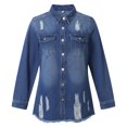 thumbnail image 5 of Miaoju Womens Jean Jacket 2026 Basic Trendy Long Sleeve Denim Jackets Button Down Fitted Western Coat with Pockets, BU1 S, 5 of 6