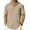 Khaki, variant on Waffle Knit Button Up Shirt Men Short Sleeve Beach Shirts Stretch Textured Fashion No Iron Shirt