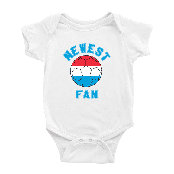 Newest Luxembourg National Soccer Team Fan Cute Baby Bodysuit Romper (White, 6-12 Months)