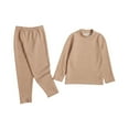 thumbnail image 3 of Loopsun Toddler Thermal Sets, Children's Boys Girls Fall and Winter Solid Seamless Warm Underwear Set Coffee,5-6 Years, 3 of 4