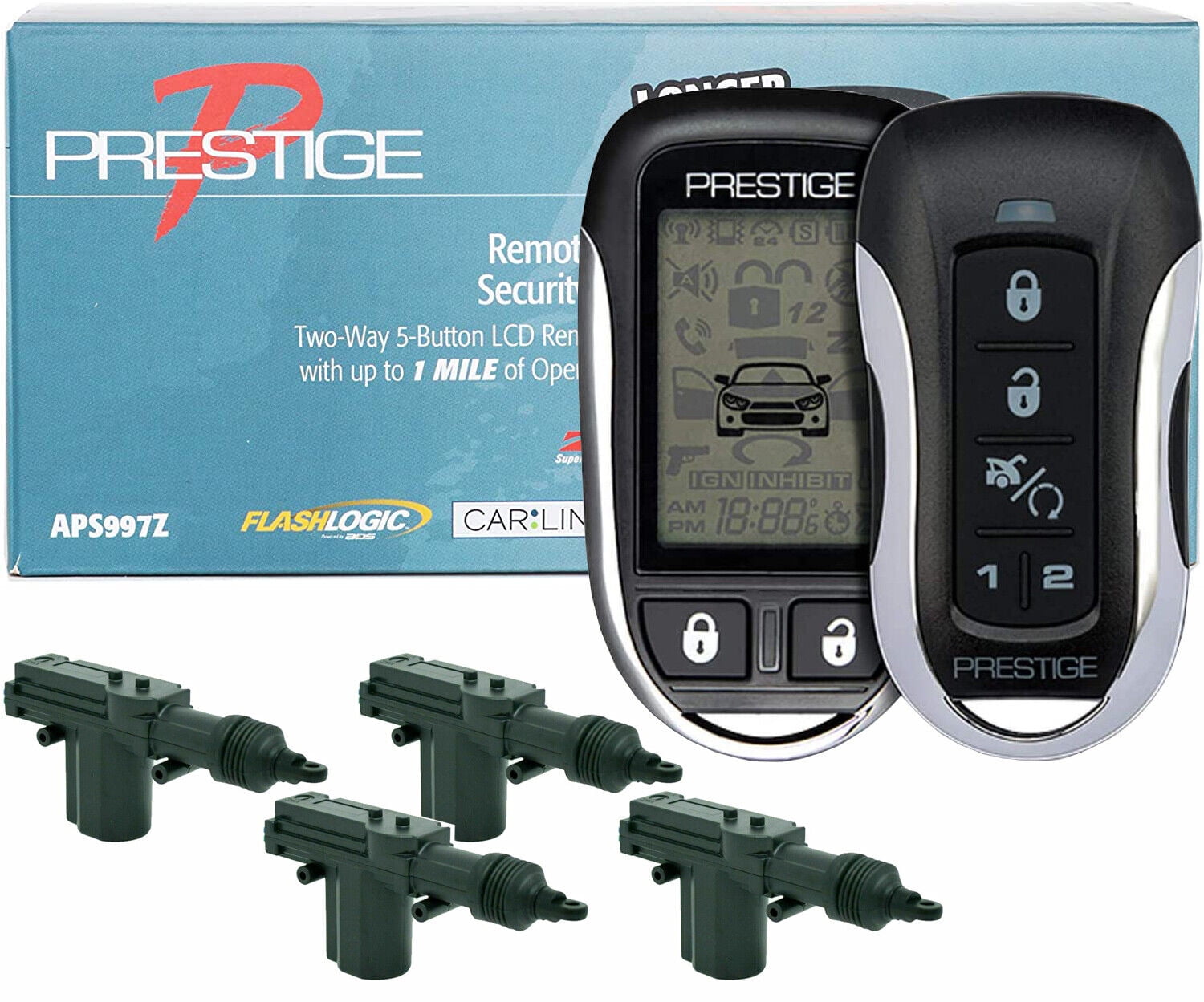 Audiovox Prestige APS997Z 2Way Car Remote Start & Alarm +4x Universal