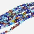 thumbnail image 2 of 10 Strand Handmade Millefiori Glass Flat Round Bead Strands Single Flower Design 6x2.5mm Hole: 1mm about 64~68pcs/strand 14.5~15 inch, 2 of 5